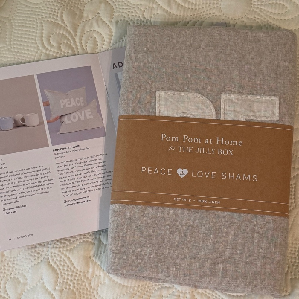Jilly Box Spring 2023 - Pom Pom at Home Linen Shams in Soft Gray